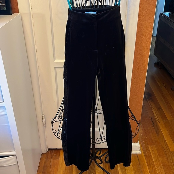 Draper James Velvet Fly Front Pants-Sz 0 - Picture 1 of 7